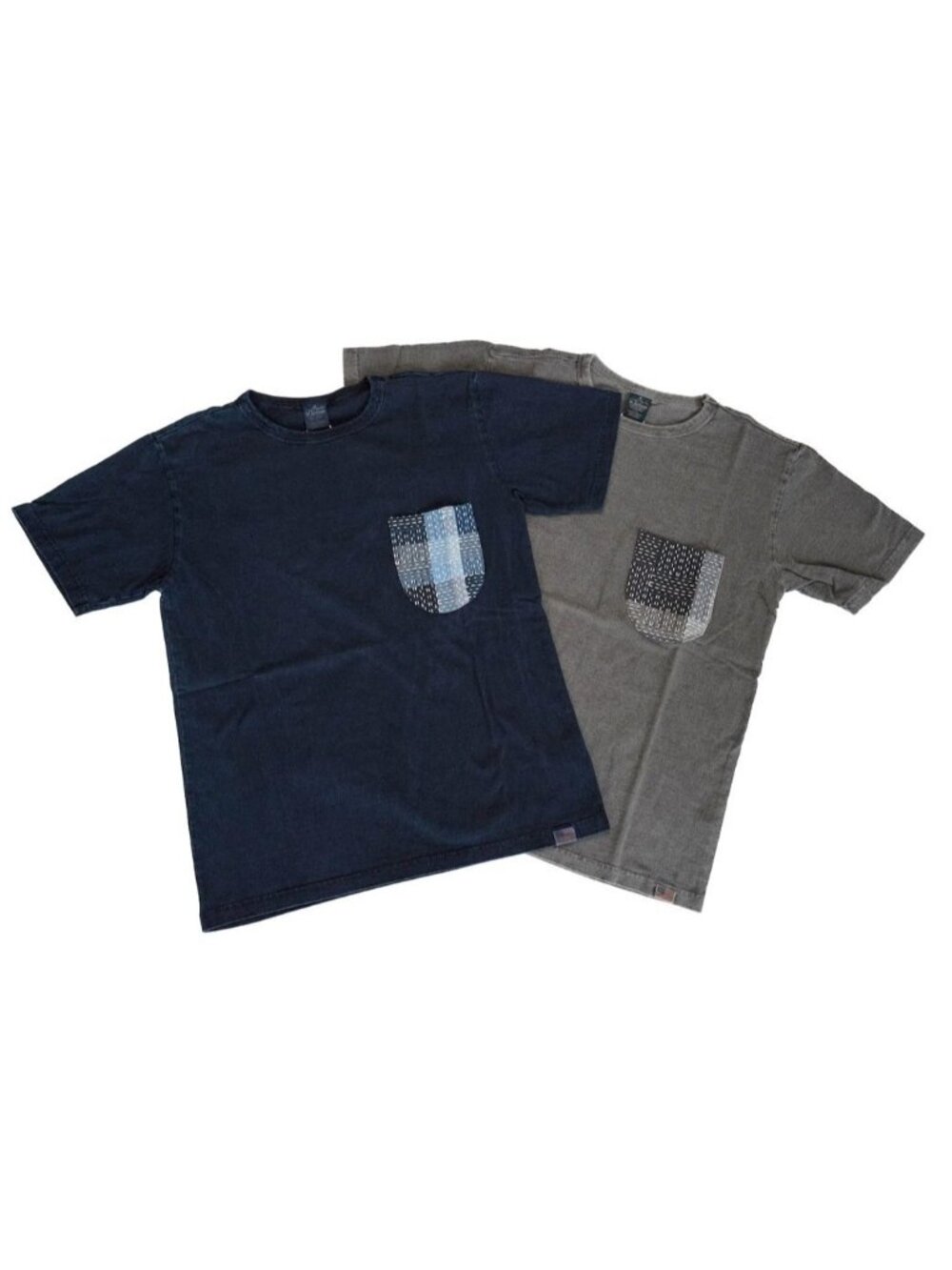 Studio D’Artisan Indigo  Noragi Sashiko Loopwheeled Pocket T-Shirt XL